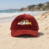 Reef Lagoon Corduroy Curved Brim Cap [cl:footballer Trout / Ruby]