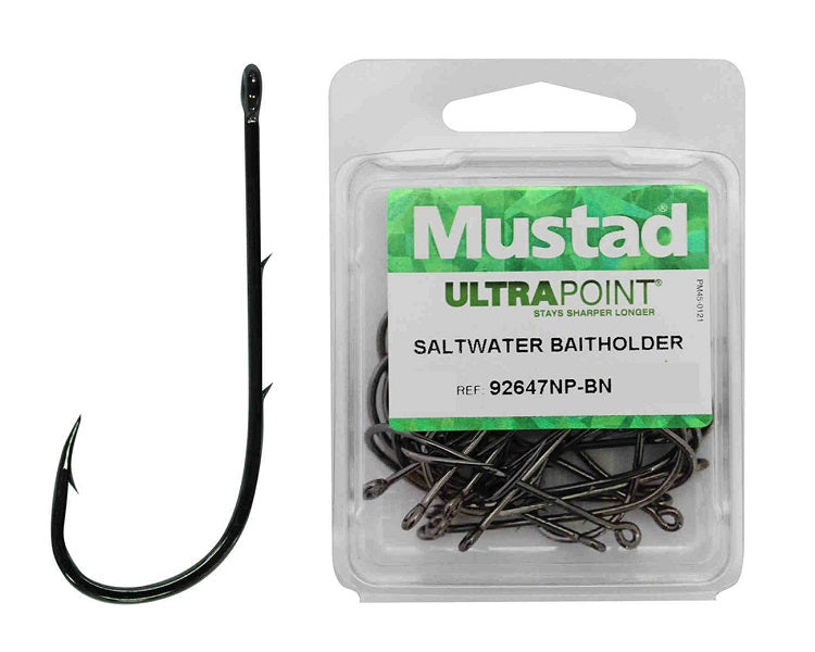 Mustad Long Baitholder Bulk Hooks [sz:1 - 50pk]