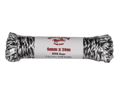 Crab'n Gear 6mm Sinking Rope 10m Black & White 