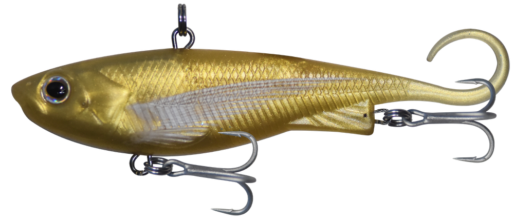 Zerek Fish Trap 110mm 30g Soft Vibe Lure [cl:golden White Fin]