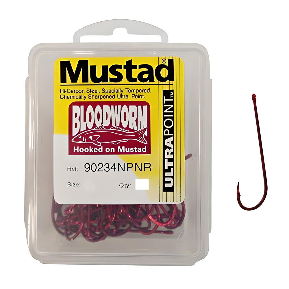 Mustad Bloodworm Bulk Hooks [sz:1/0 - 25pk]