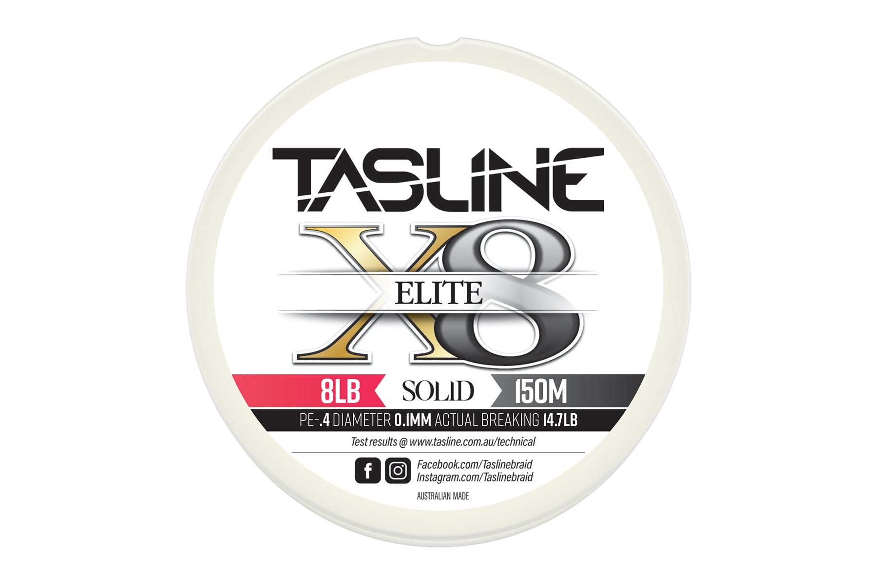 Tasline Elite X8 Braided Fishing Line White