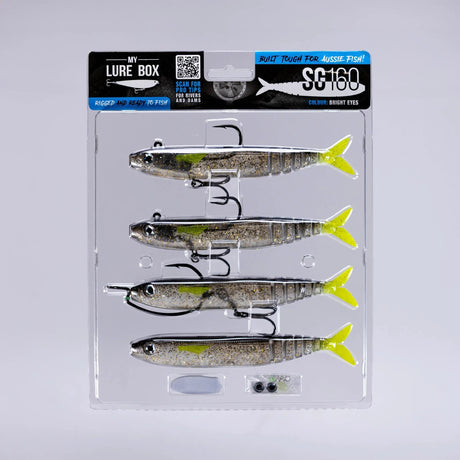 My Lure Box Sg160 160mm Pre-rigged Soft Plastic Swimbait Lure [cl:bright Eyes]