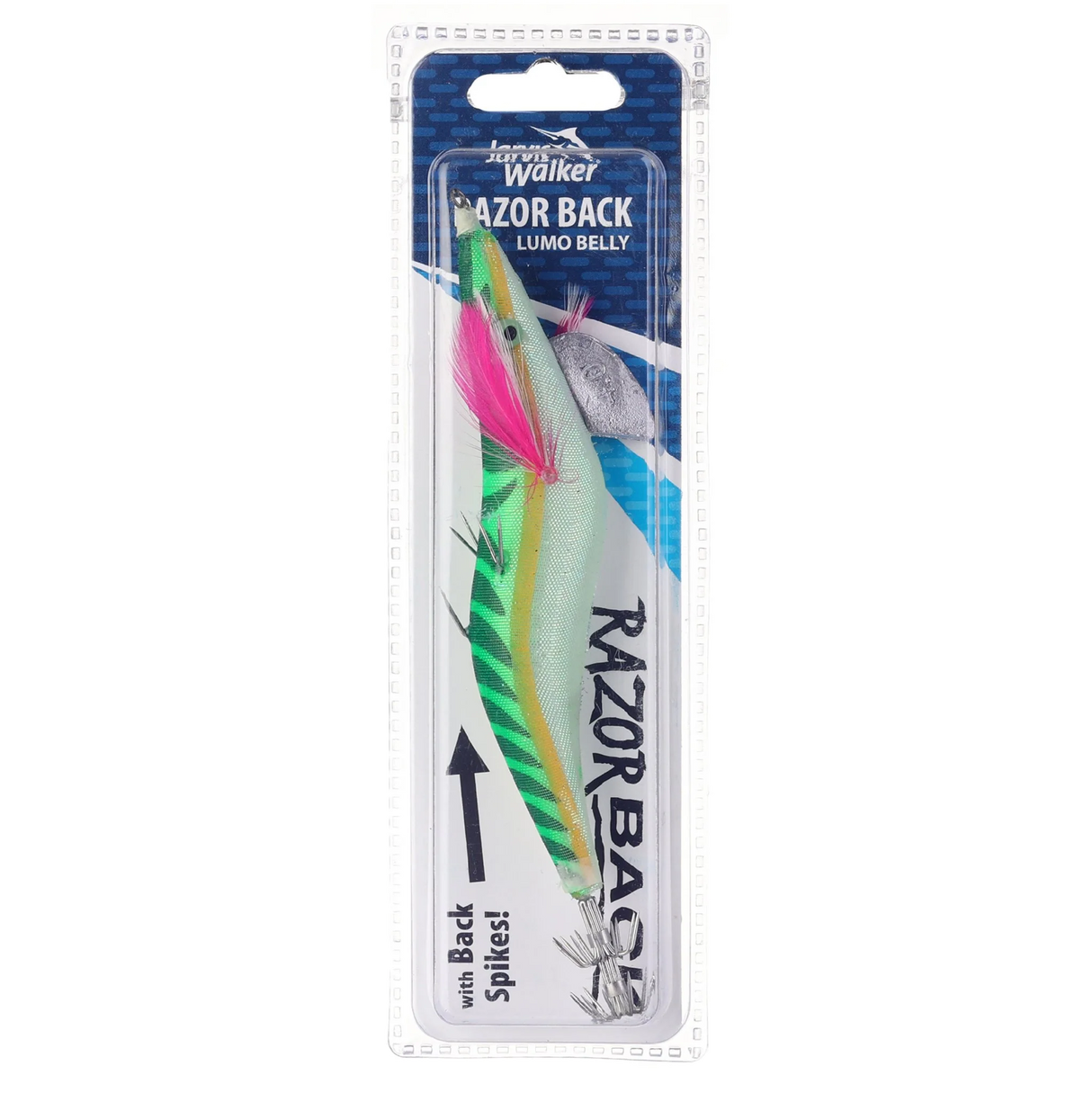 Jarvis Walker Razorback Lumo Belly 4.0 Squid Jig Lure [cl:green]