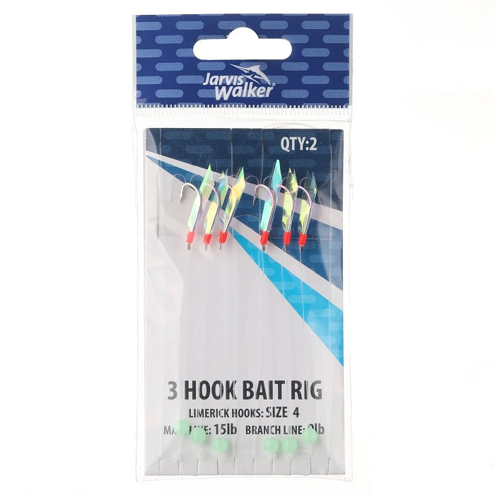 Jarvis Walker 3 Hook Bait Jig 2 Pk [sz:4]