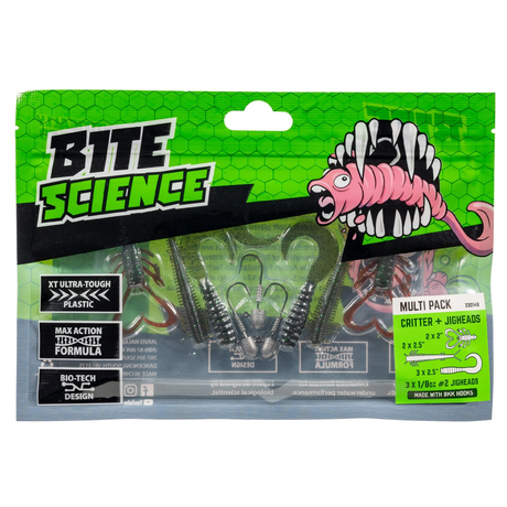 Bite Science Multi Pack Critter Soft Plastic Lures & Jigheads