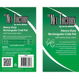 Net Factory Crab Pot Rectangular Heavy Duty 2 Entry 