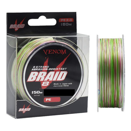 Venom V-braid 8 Braided Fishing Line Multi-colour 150m [sz:150m - Pe 0.6/9.3lb]