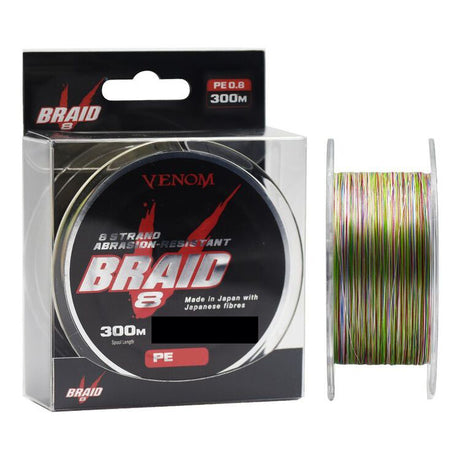 Venom V-braid 8 Braided Fishing Line Multi-colour 300m [sz:300m - Pe 1.5/19.8lb]