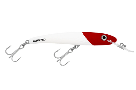 Halco Laser Pro 140mm 24g Mid Diver Hard Body Lure [cl:white Redhead]