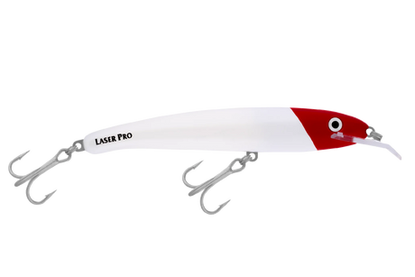 Halco Laser Pro 160mm 30g Deep Diver Hard Body Lure [cl:white Redhead]