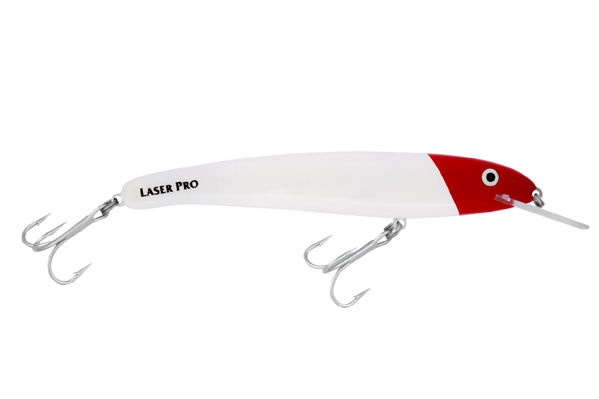 Halco Laser Pro 190mm 47g Deep Diver Hard Body Lure [cl:white Redhead]