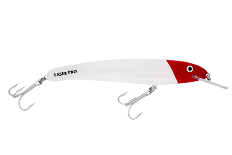 Halco Laser Pro 190mm 47g Deep Diver Hard Body Lure [cl:white Redhead]