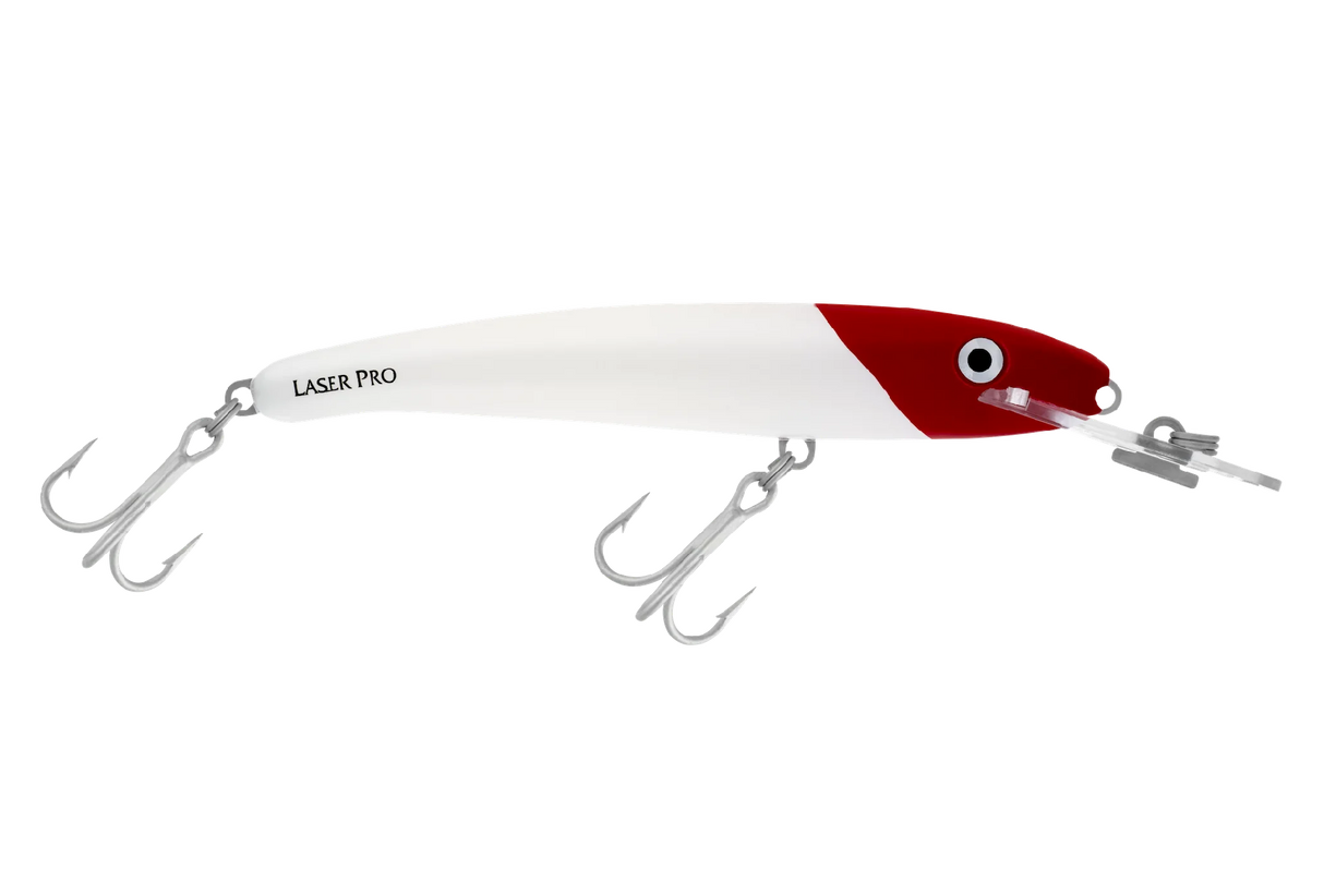 Halco Laser Pro 120mm 20g Shallow Diver Hard Body Lure [cl:white Redhead]