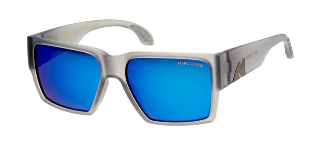 Mako Cruze Polarised Sunglasses G1hr6 (brown Lens Blue Mirror Crystal Grey)  