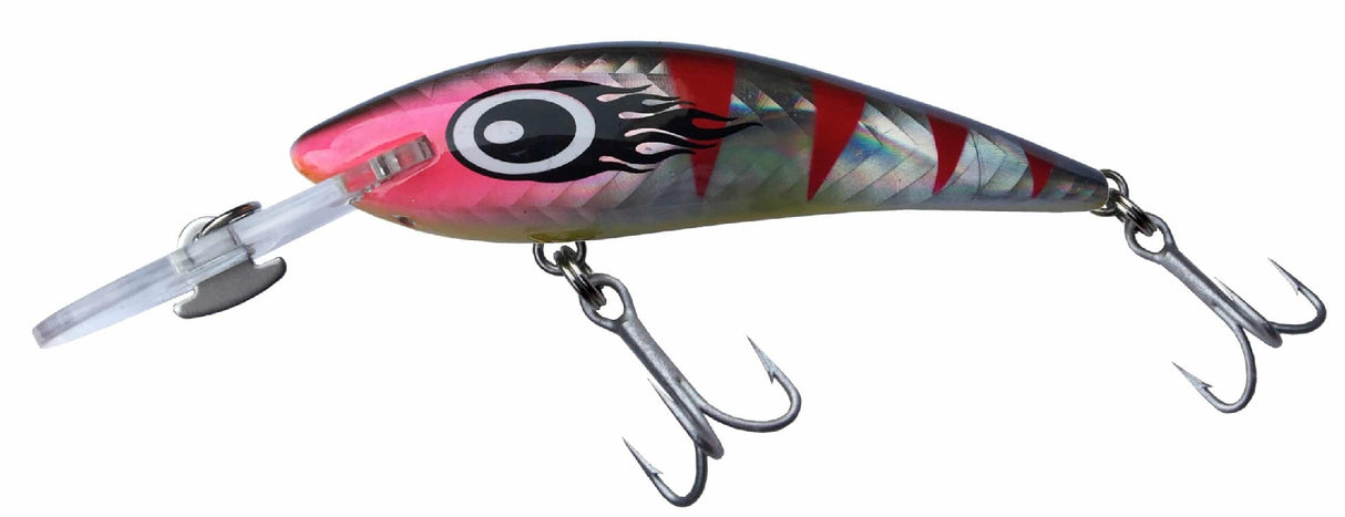 Warlock Minnow 80mm +2.5m Deep Diver Hard Body Lure [cl:black Mullet Dazzler]