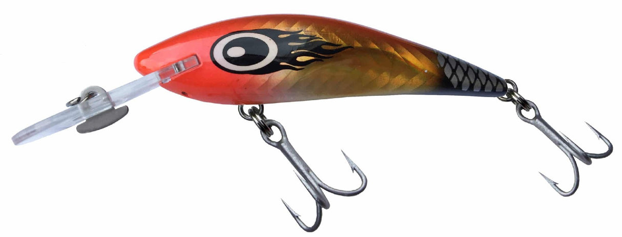 Warlock Minnow 80mm +2.5m Deep Diver Hard Body Lure [cl:gold Nitro Dazzler]