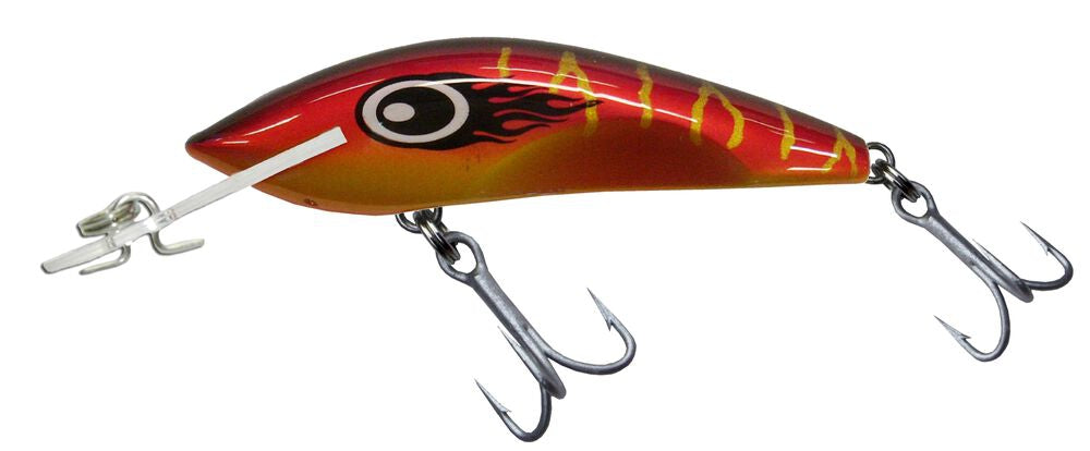 Warlock Minnow 80mm +2.5m Deep Diver Hard Body Lure [cl:crimson Flash]