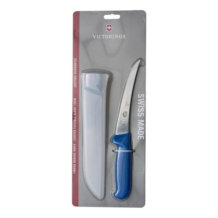 Victorinox Fibrox 15cm Curved Flexible Blade Boning Knife With Sheath 