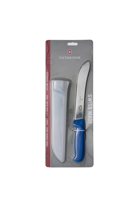 Victorinox Fibrox 18cm Curved Stiff Wide Blade Boning Knife With Sheath 