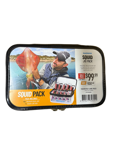 Shimano Squid Jig Pack 10pcs + Tough Lure Box ><