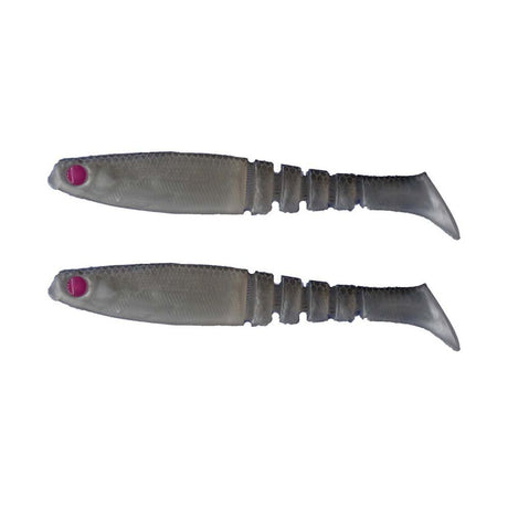 Akame Guppy 120mm Soft Plastic Lure Unrigged 2 Pack [cl:grey Ghost]