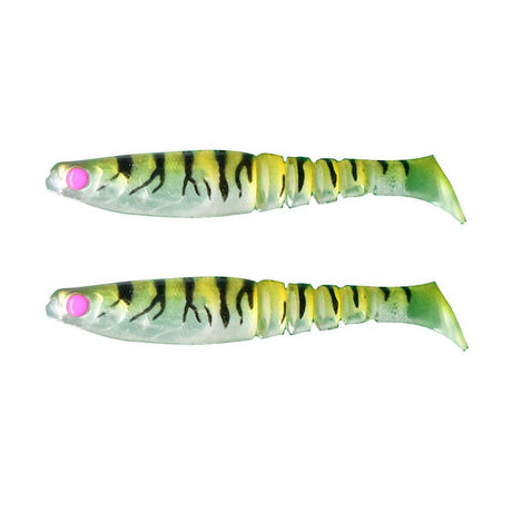 Akame Guppy 120mm Soft Plastic Lure Unrigged 2 Pack [cl:tiger Green]