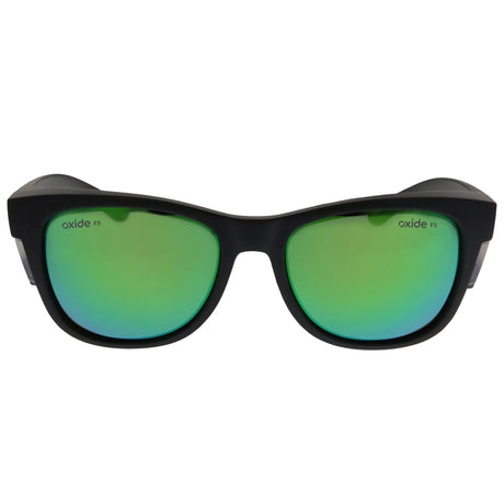 Oxide Quake Polarised Sunglasses [fr:matt Black Ls:green Mirror]