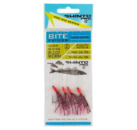 Shinto Pro Bite Enticer Running Carlisle Pre-made Rigs Sz 4 [cl:bloodworm - 2pk]