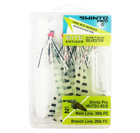 Shinto Pro Bite Enticer Paternoster Mutsu Circle Pre-made Rigs 4/0 [cl:silvester - 2pk]
