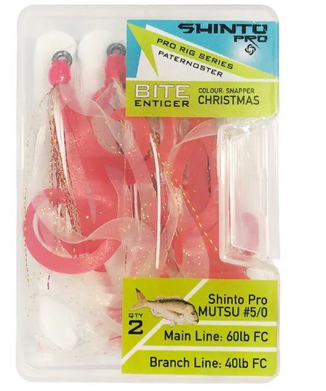 Shinto Pro Bite Enticer Paternoster Mutsu Circle Pre-made Rigs 5/0 [cl:christmas - 2pk]