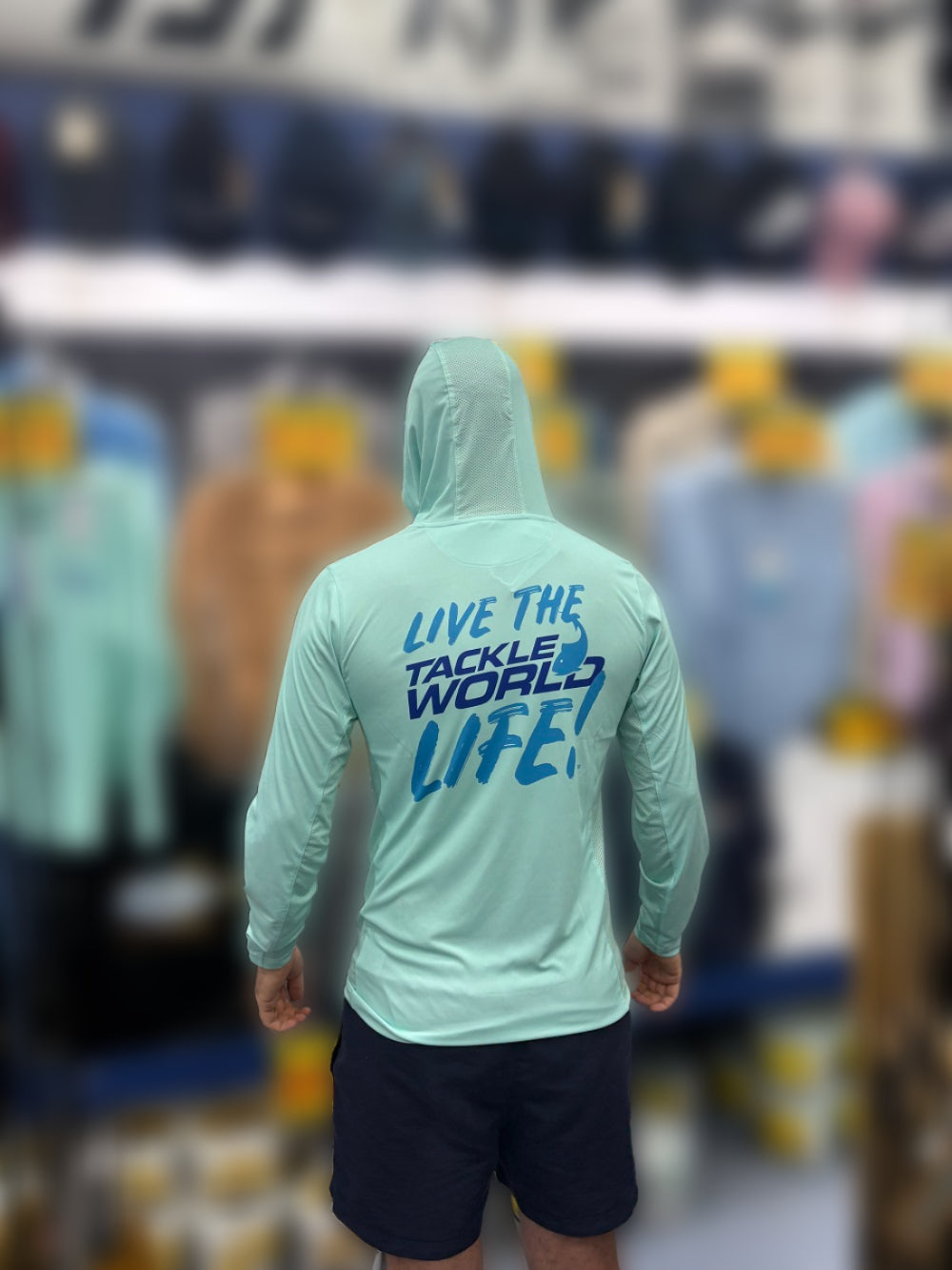 Fisho's Tackle World Hooded Performance Jersey Adult Seafoam [sz:s]