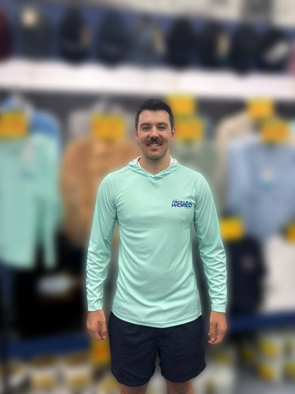 Fisho's Tackle World Hooded Performance Jersey Adult Seafoam [sz:s]