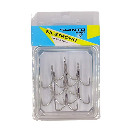 Shinto Pro 6066 5x Strong Bright Tin Treble Hooks [sz:4 - 11pk]