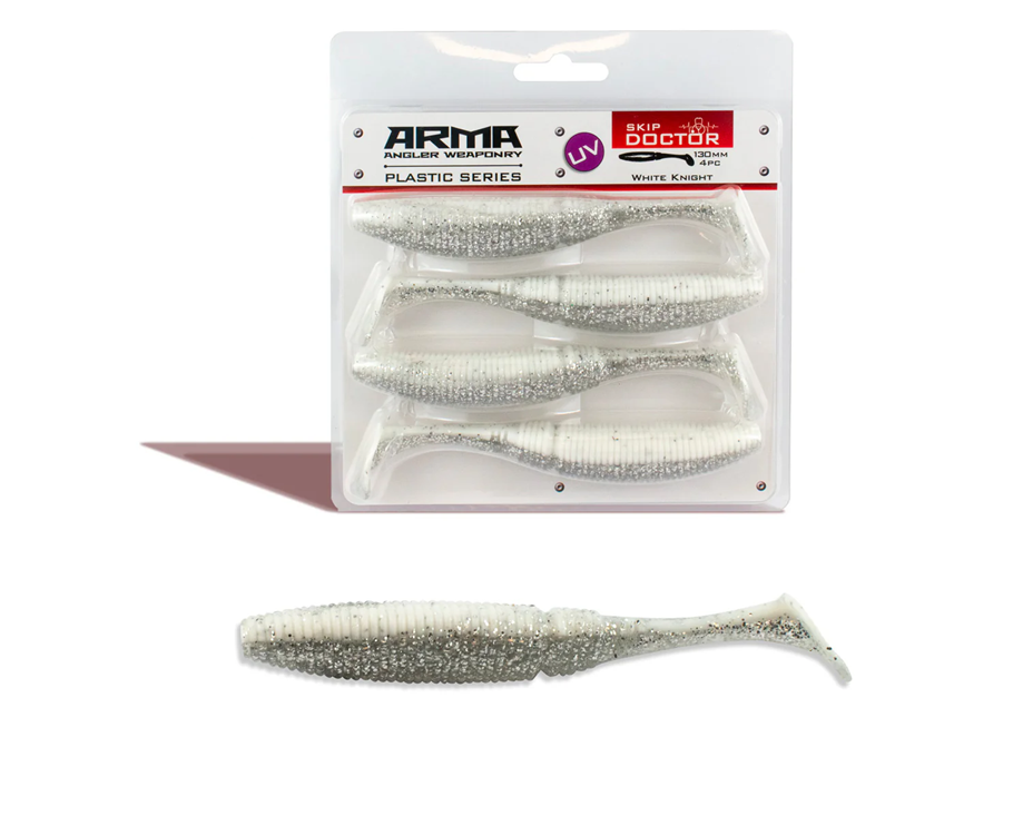 Arma Skip Doctor 130mm Soft Plastic Lure [cl:white Knight]