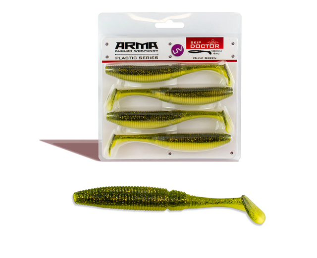 Arma Skip Doctor 130mm Soft Plastic Lure [cl:green Olive]