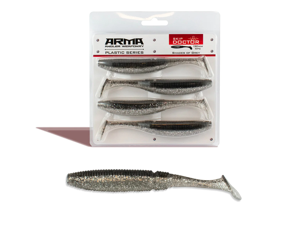 Arma Skip Doctor 130mm Soft Plastic Lure [cl:shades Of Grey]
