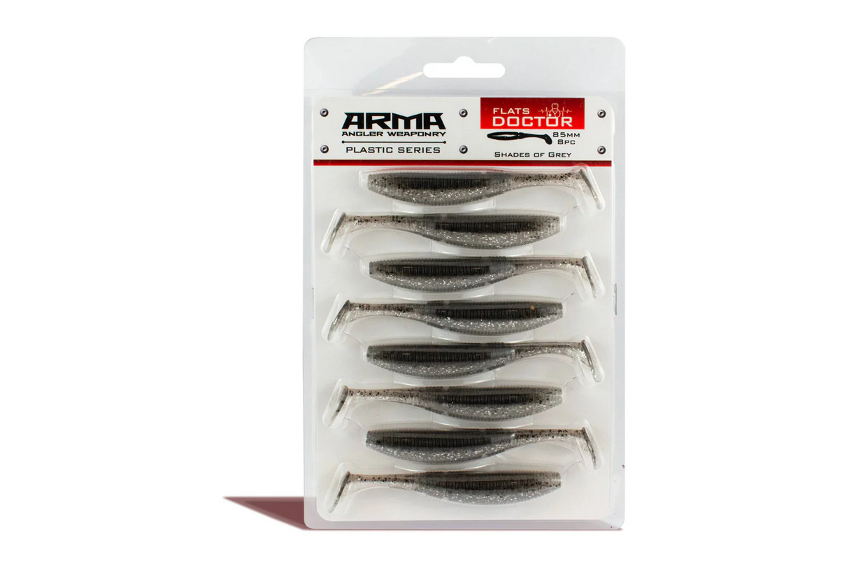 Arma Flats Doctor 85mm Soft Plastic Lure [cl:shades Of Grey]