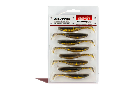 Arma Flats Doctor 85mm Soft Plastic Lure [cl:dusky Black & Gold]