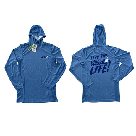 Fisho's Tackle World Hooded Performance Jersey Adult Heather Blue [sz:s]
