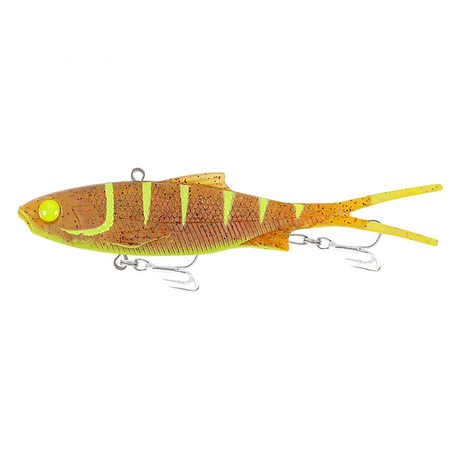 Samaki Vibelicious Fork 125mm 30g Soft Vibe Lure ><^ [cl:chart Ginger Squid Uv]