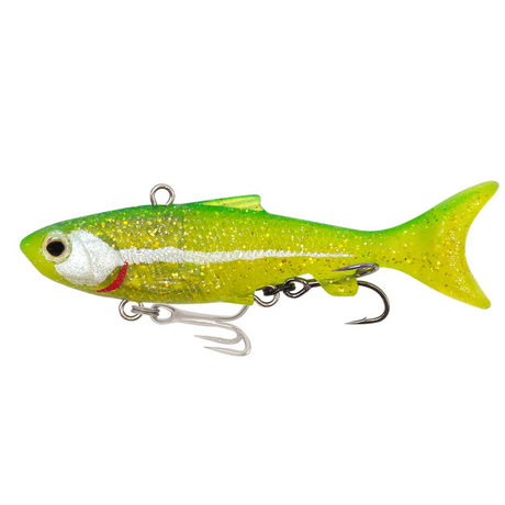 Samaki Vibelicious Thumper 70mm 11gm Soft Plastic Lure ><^ [cl:midori Mullet Uv]