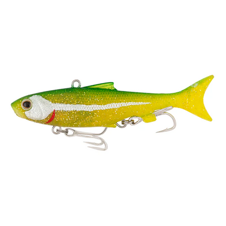 Samaki Vibelicious Thumper 100mm 20gm Soft Plastic Lure ><^ [cl:midori Mullet Uv]