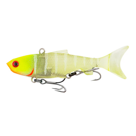 Samaki Vibelicious Thumper 70mm 11gm Soft Plastic Lure ><^ [cl:chartreuse Uv Head]