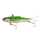 Samaki Vibelicious Fork 100mm 20g Soft Vibe Lure ><^ [cl:lime Stripey]