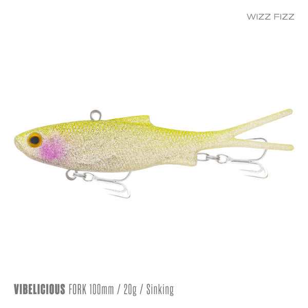 Samaki Vibelicious Fork 100mm 20g Soft Vibe Lure [cl:wizz Fizz]