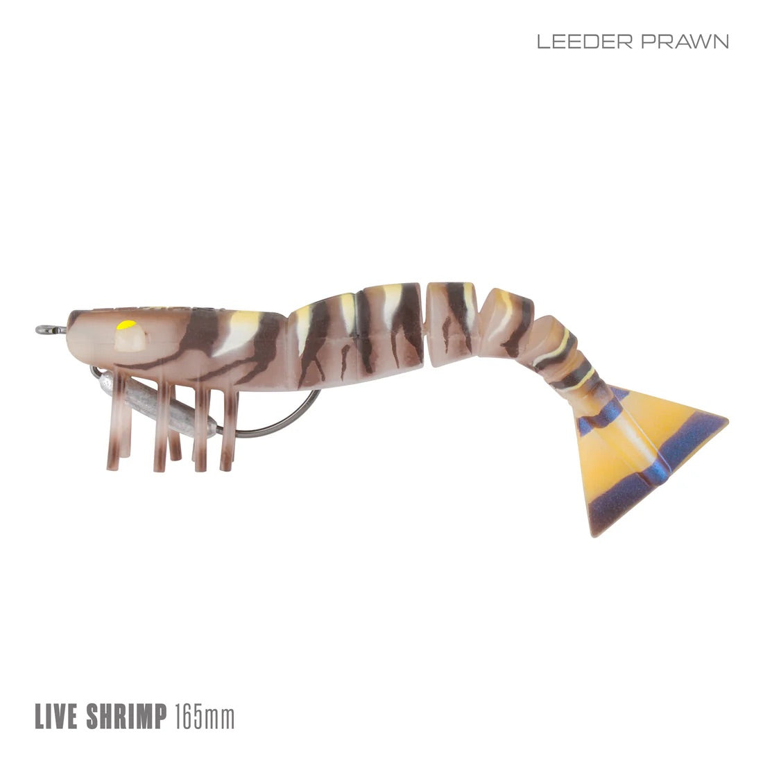 Samaki Live Shrimp 165mm Weedless Pre-rigged Soft Plastic Lure [cl:leeder Prawn]
