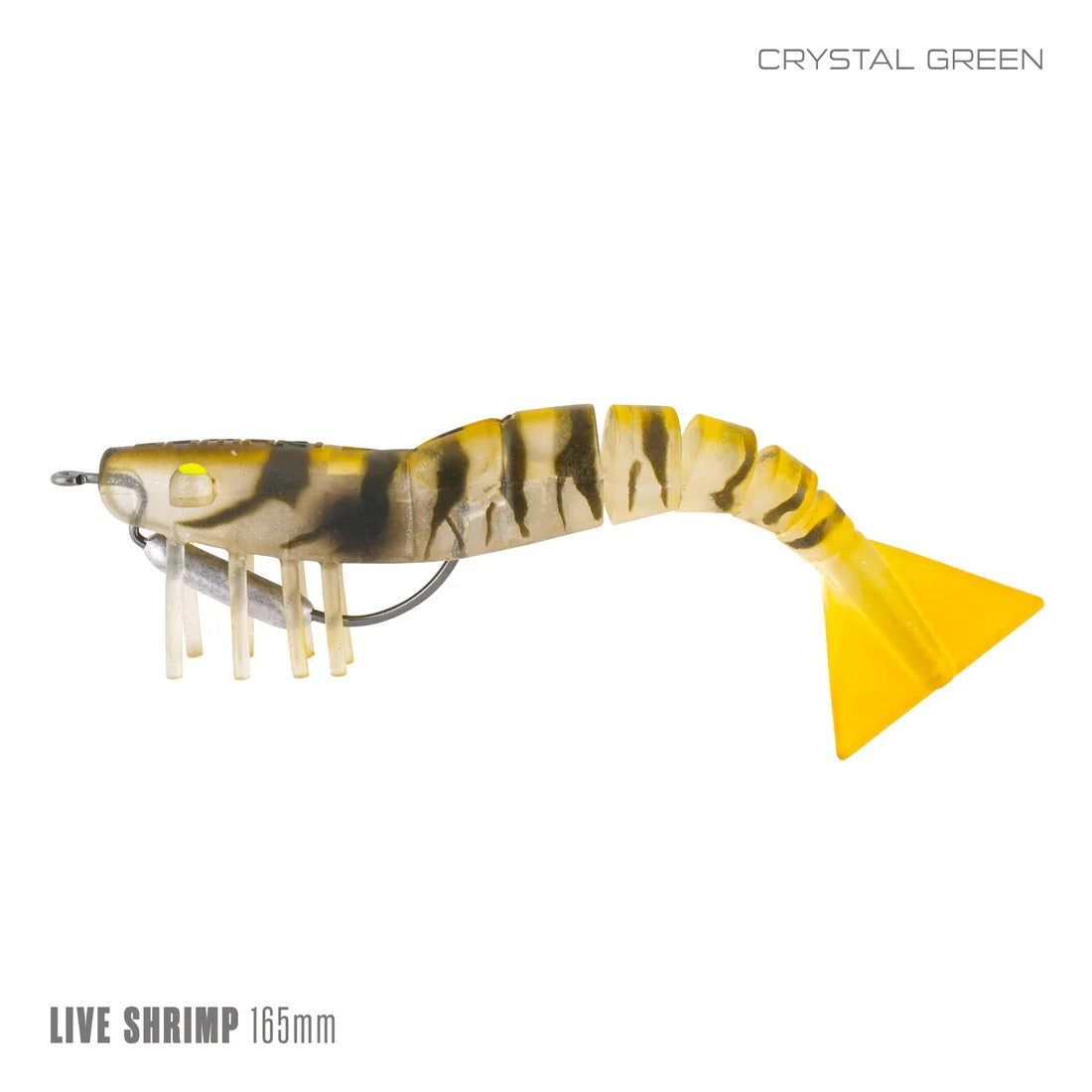 Samaki Live Shrimp 165mm Weedless Pre-rigged Soft Plastic Lure [cl:crystal Green]