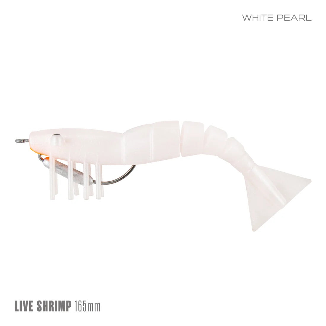 Samaki Live Shrimp 165mm Weedless Pre-rigged Soft Plastic Lure [cl:white Pearl]