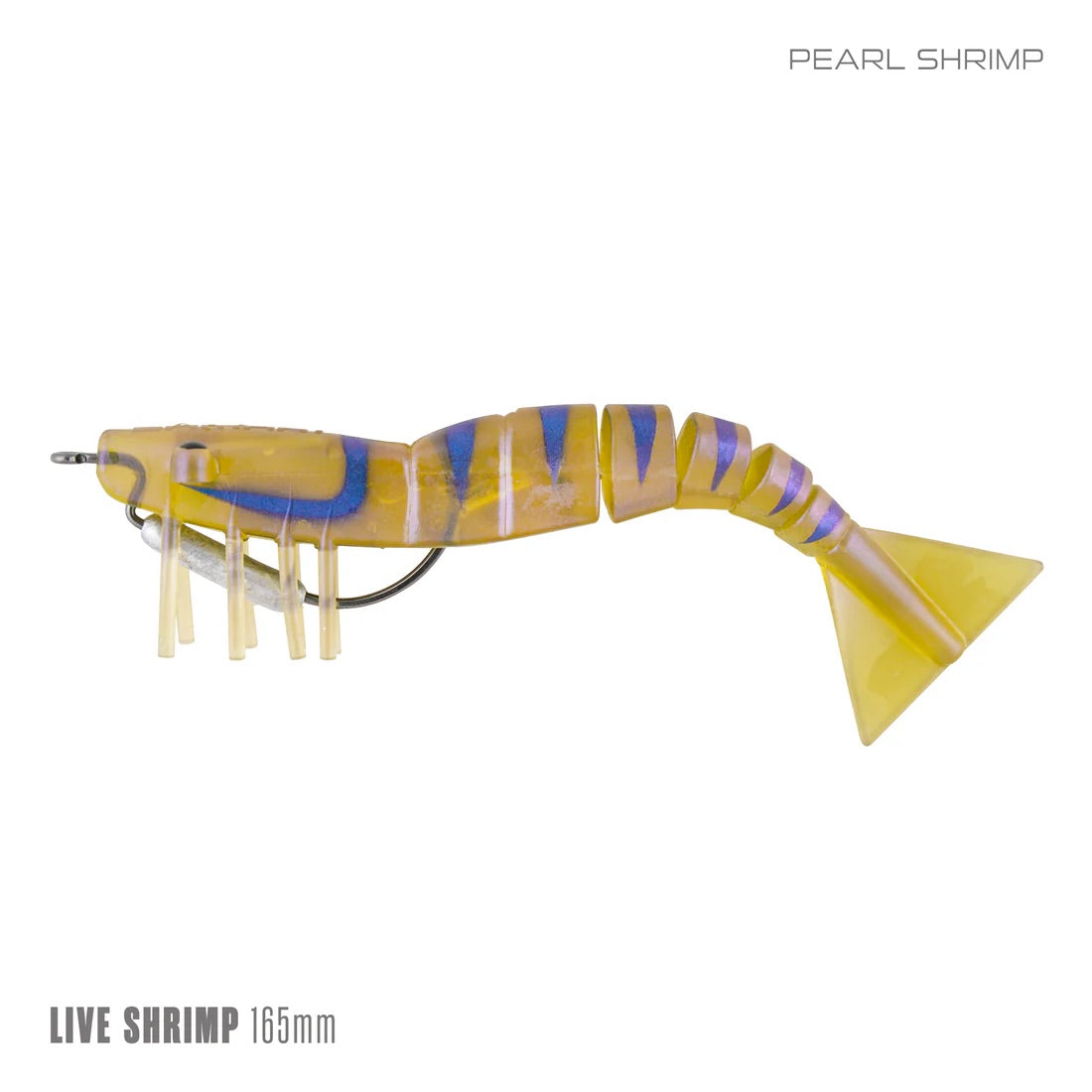Samaki Live Shrimp 165mm Weedless Pre-rigged Soft Plastic Lure [cl:pearl Shrimp]